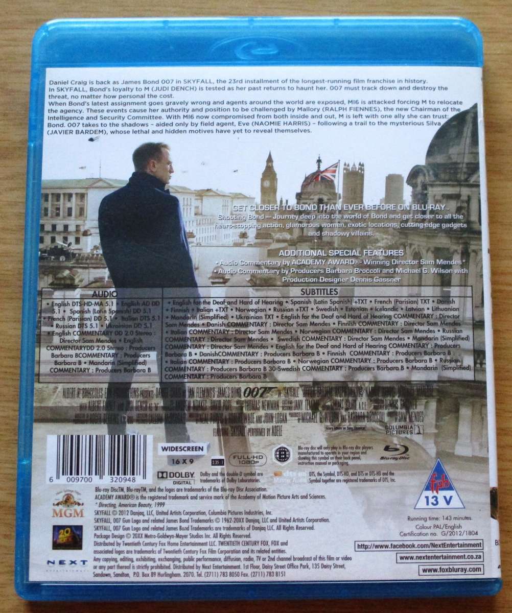 007 SKYFALL Daniel Craig BLU RAY