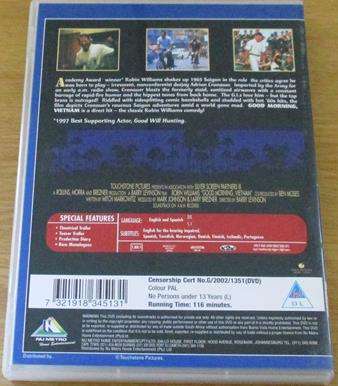 GOOD MORNING VIETNAM Robin Williams DVD [BBox 13]