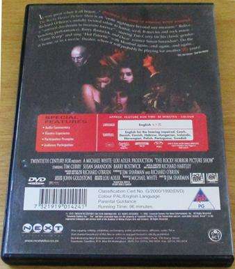 THE ROCKY HORROR PICTURE SHOW DVD [BBox 13]