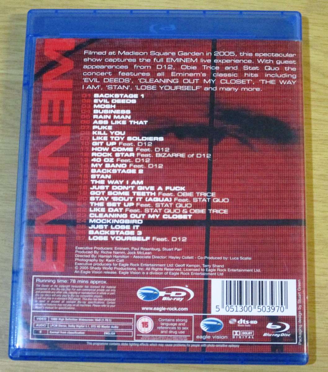 EMINEM Live From New York City BLU RAY