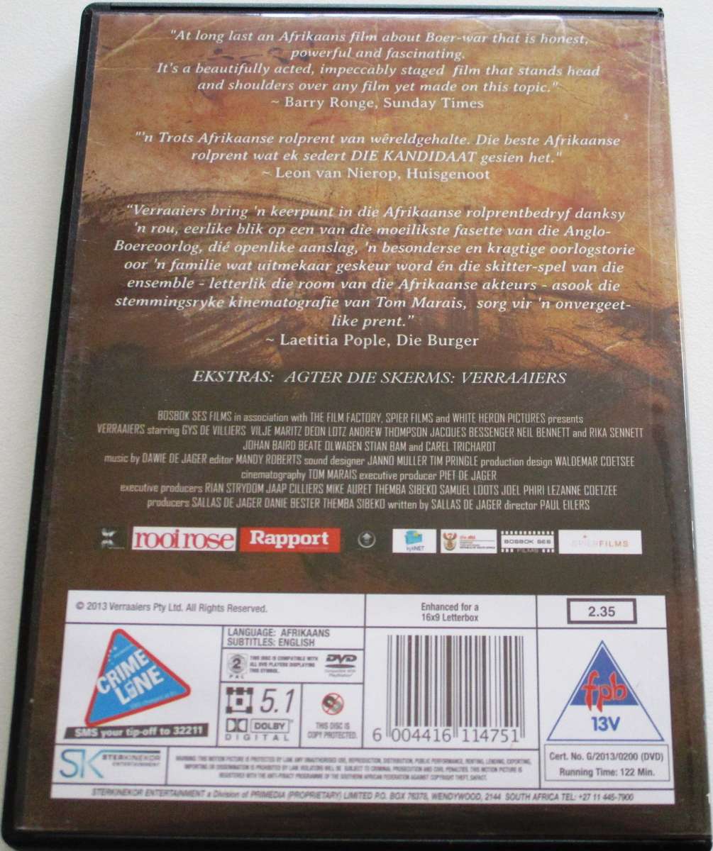 VERRAAIERS DVD [SA DVD SHELF]