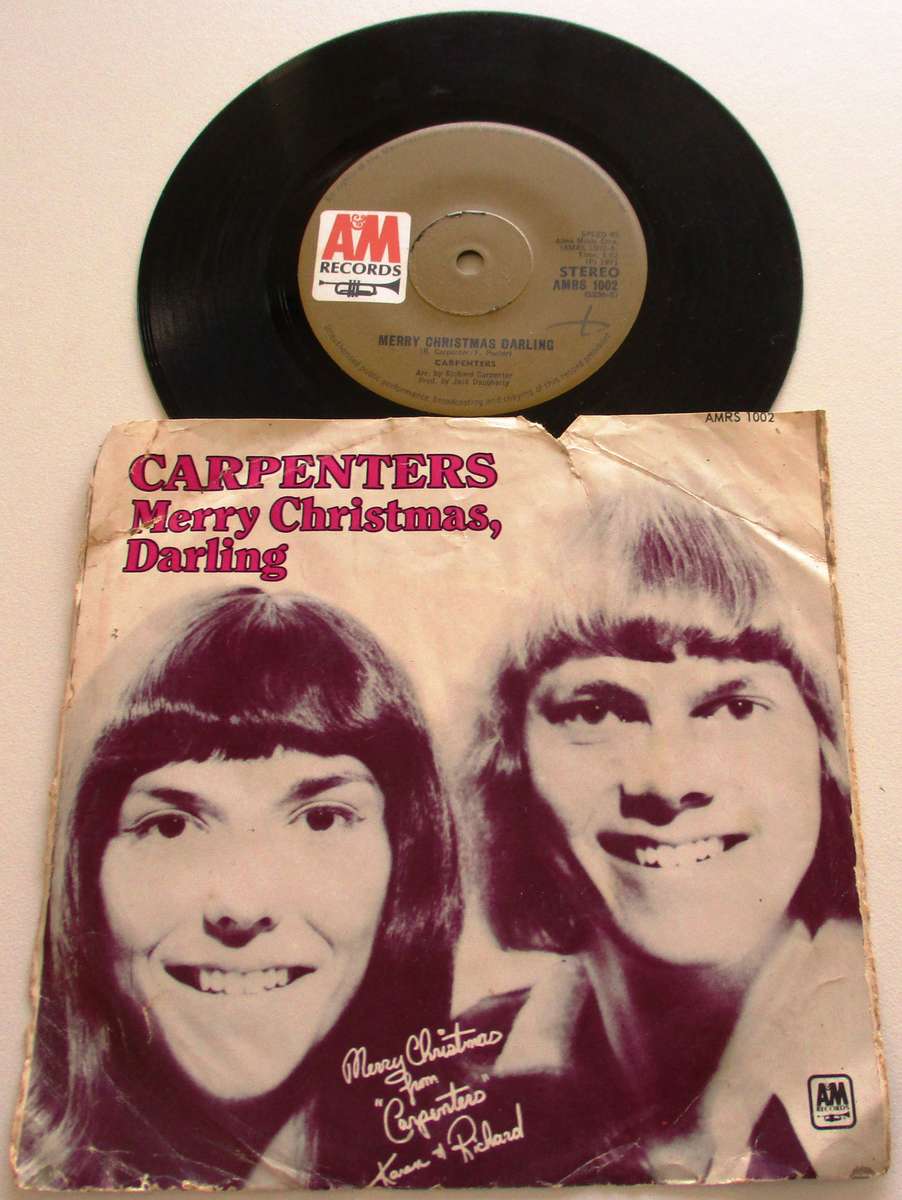 CARPENTERS Merry Christmas Darling 7` Single VINYL Record