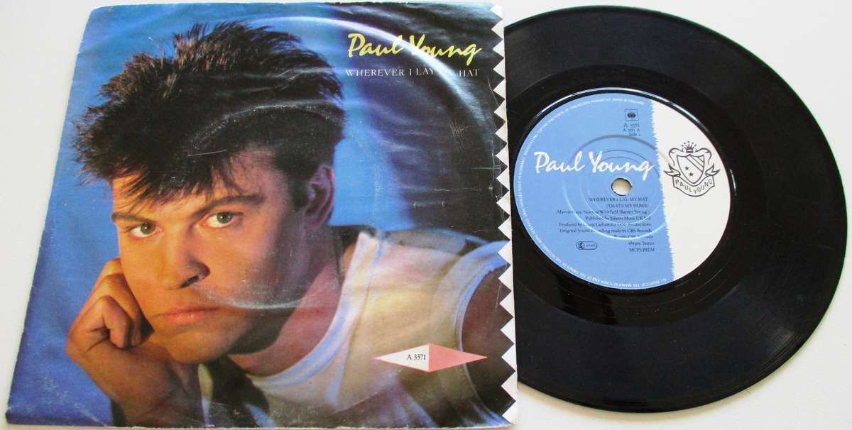 PAUL YOUNG Wherever I lay my Hat 7` Single VINYL Record