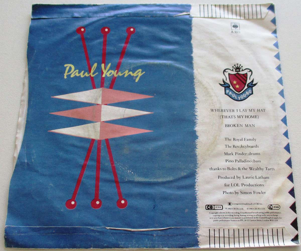 PAUL YOUNG Wherever I lay my Hat 7` Single VINYL Record