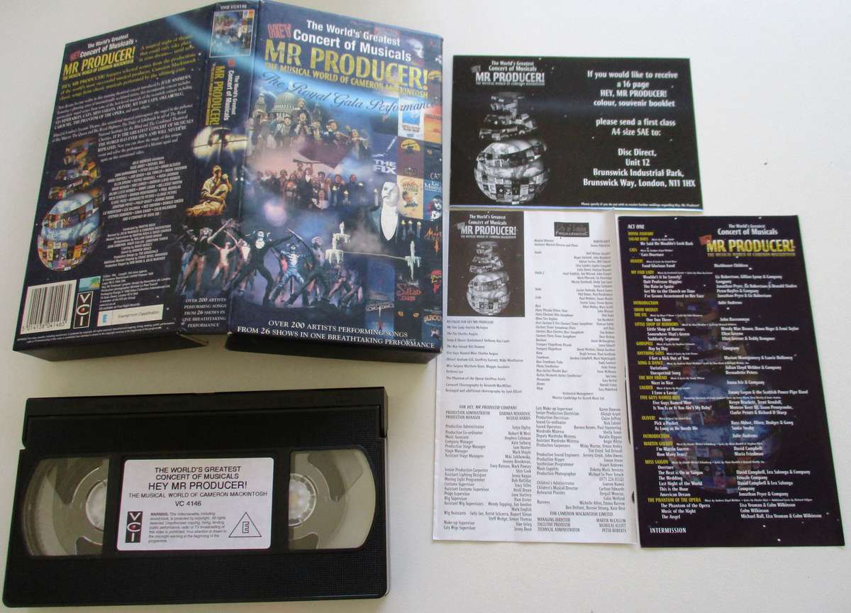 MR PRODUCER CAMERON MACKINTOSH VHS Video Cassette