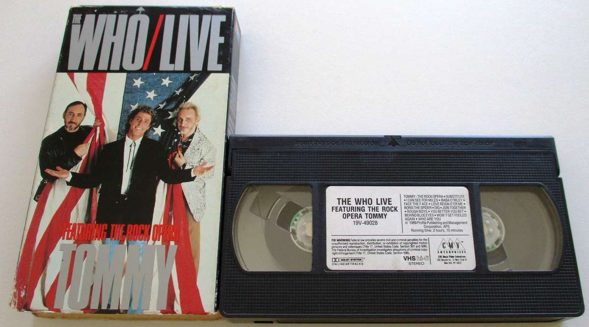 Classic Rock - THE WHO Live Tommy VHS Video Cassette was listed