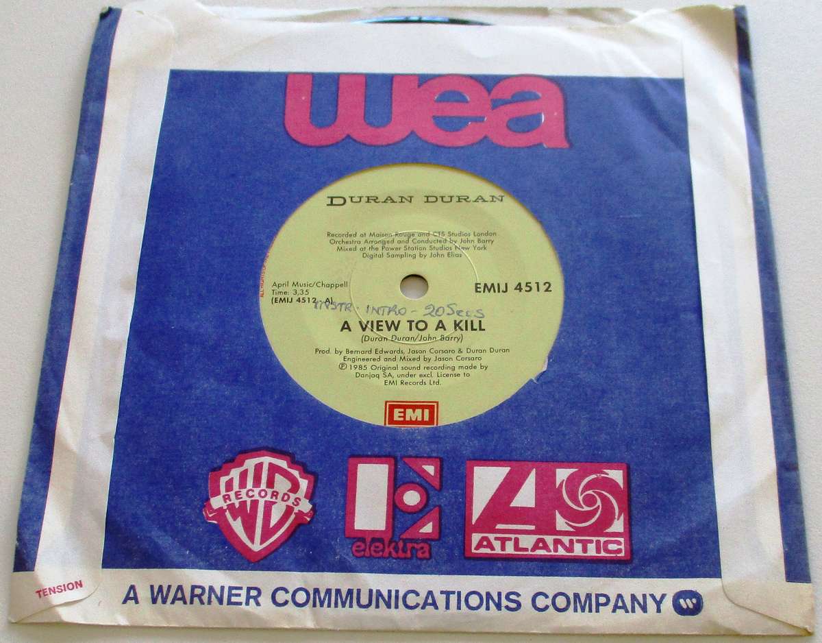 DURAN DURAN A View to a Kill 7" Single Vinyl record