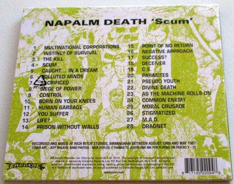 NAPALM DEATH Scum Digipak CD