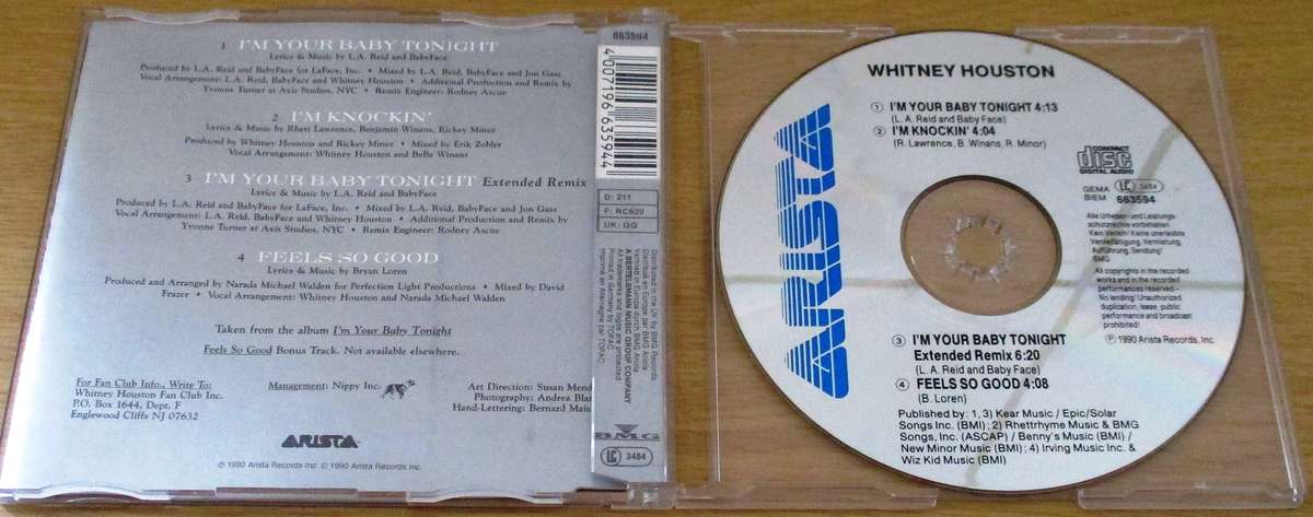 WHITNEY HOUSTON I'm Your Baby Tonight CD Single [CD Singles Box]