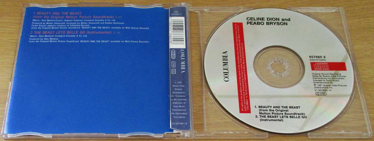 CELINE DION and PEABO BRYSON Beauty and the Beast CD Single [CD Singles Box]