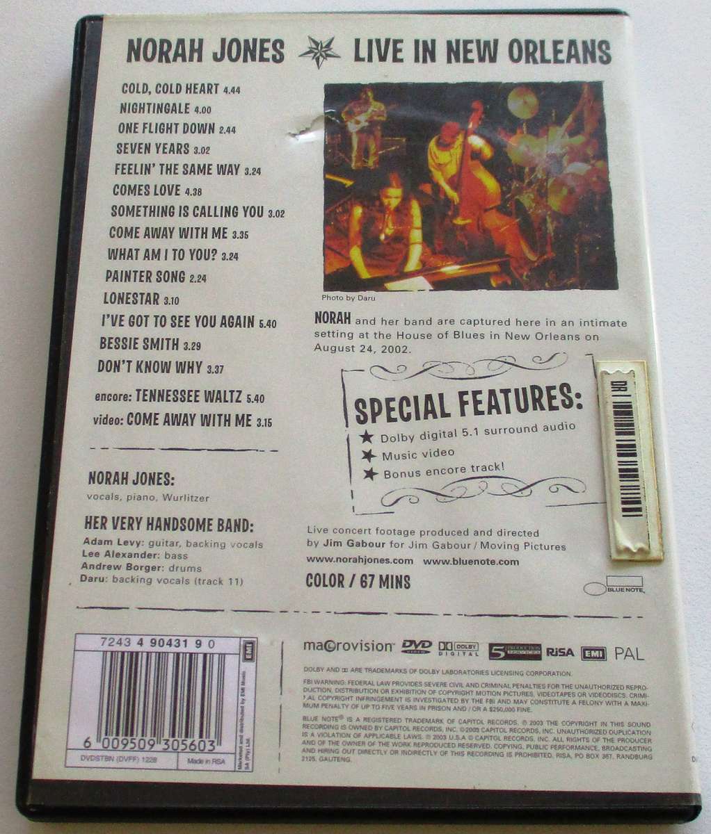 NORAH JONES Live in New Orleans DVD