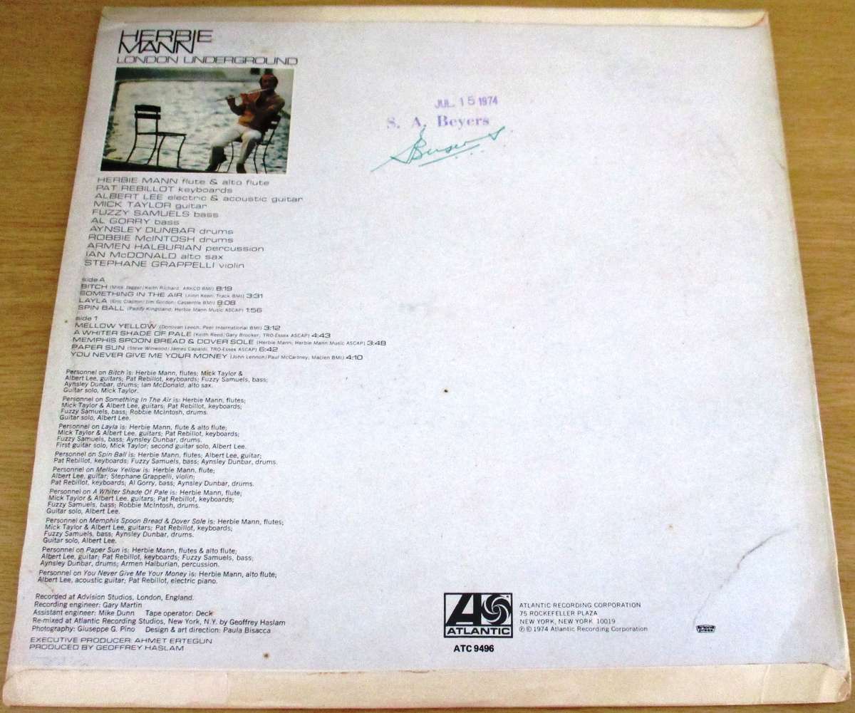 HERBIE MANN London Underground LP VINYL Record