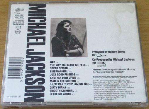 MICHAEL JACKSON Bad CD