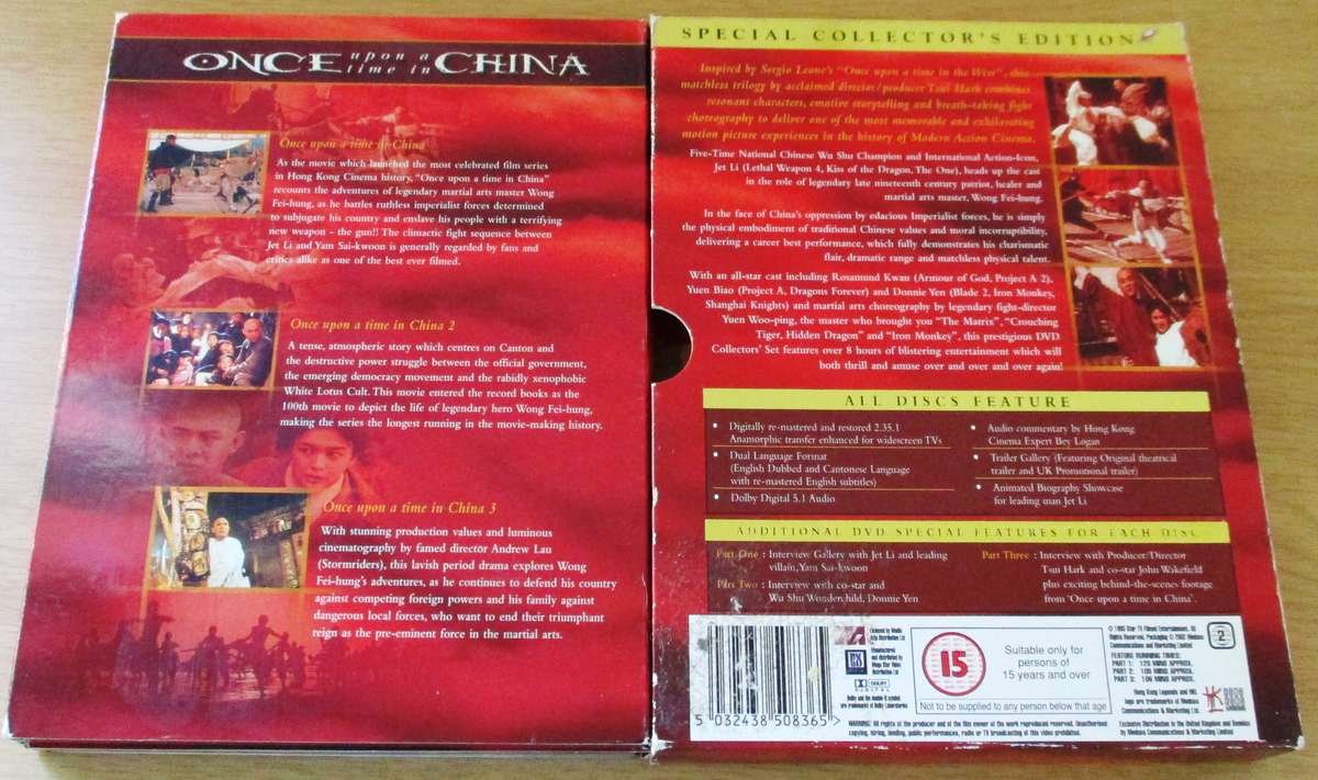 ONCE UPON A TIME IN CHINA Trilogy Jet Li 3xFilm DVD BOX SET [Box Set Shelf]