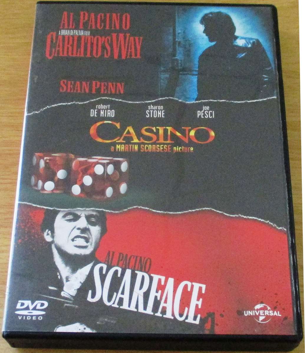 SCARFACE + CARLITO'S WAY + CASINO 3xDVD [Box Set Shelf]