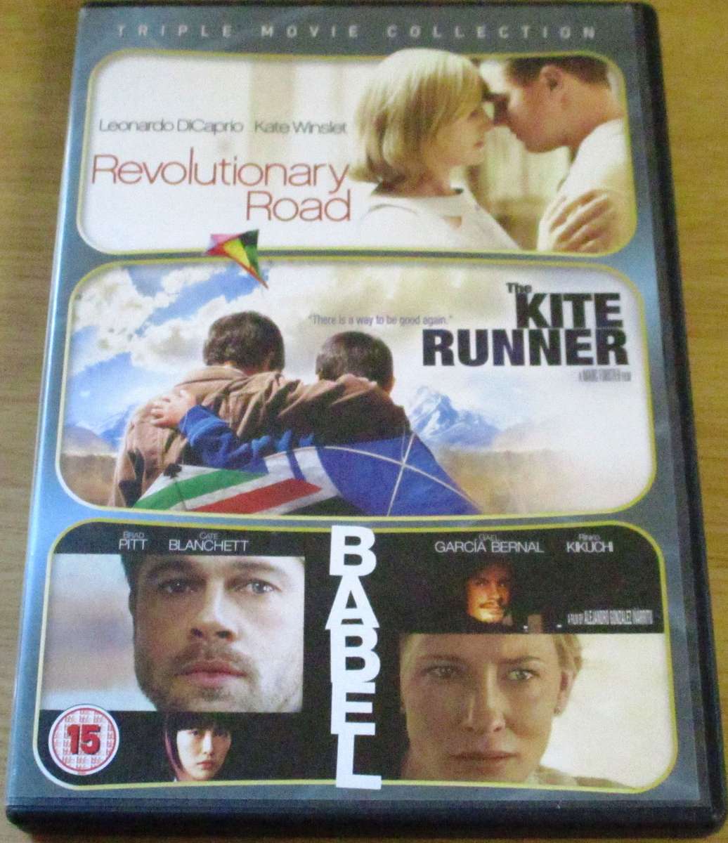REVOLUTIONARY ROAD + KITE RUNNER + BABEL 3xDVD [Box Set Shelf]
