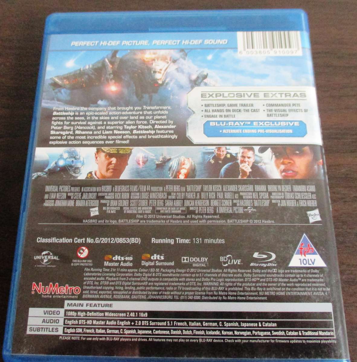 BATTLESHIP BLU RAY Liam Neeson [BLU RAY SHELF]