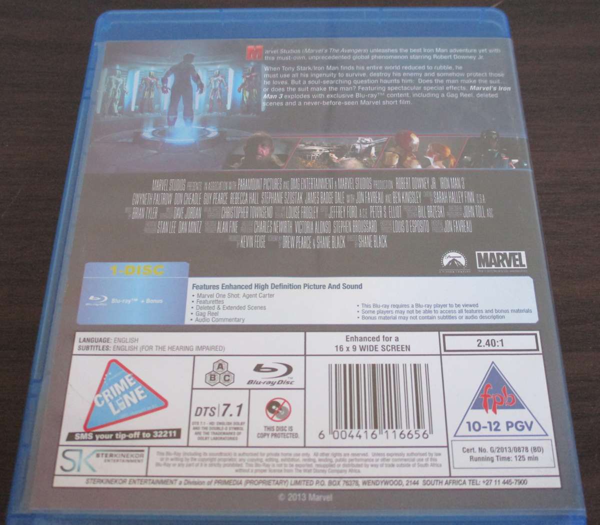 IRON MAN 3 BLU RAY [BLU RAY SHELF]
