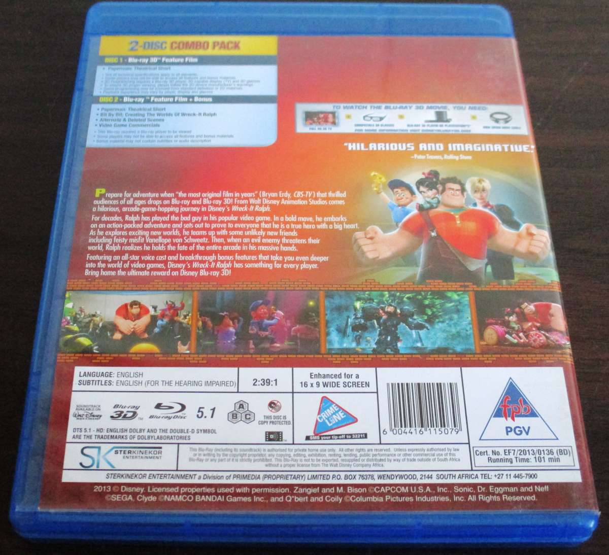 WRECK-IT RALPH BLU RAY + BLU RAY 3D  [BLU RAY SHELF]