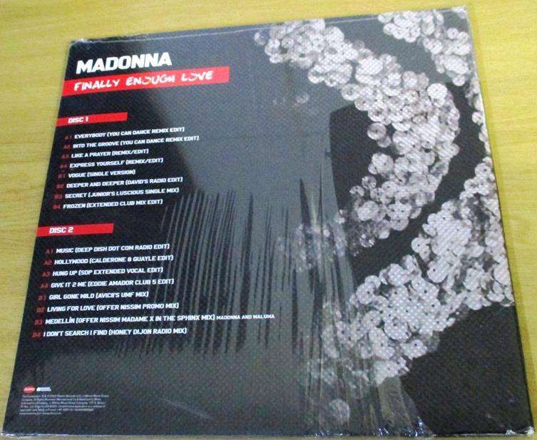 MADONNA Finally Enough Love CLEAR 2xLP VINYL Record