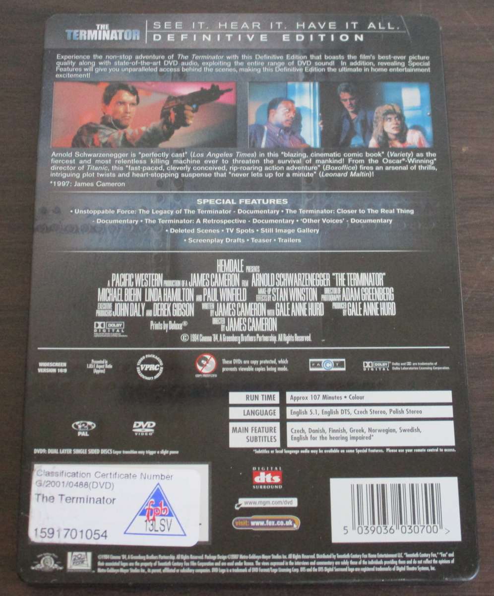 THE TERMINATOR Definitive Edition Steelbook 2xDVD [BBOX 7]