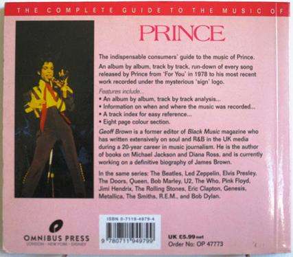 PRINCE The Complete Guide to the Music of Prince BOOK