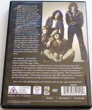 LED ZEPPELIN The Untold Story A Documentary Film DVD