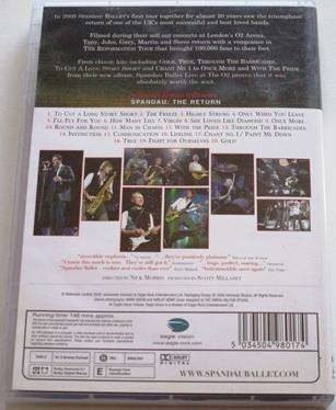 SPANDAU BALLET The Reformation Tour 2009 DVD