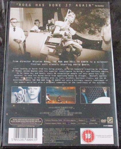 THE MAN WHO FELL TO EARTH David Bowie DVD [BBOX 1]
