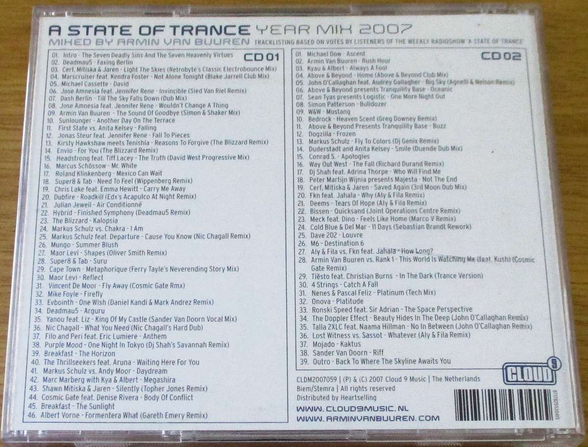 ARMIN VAN BUUREN A STATE OF TRANCE Year Mix 2007 2xCD [Gx32]