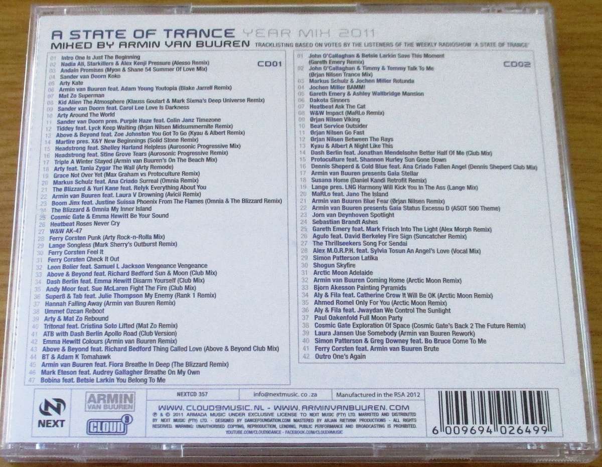 ARMIN VAN BUUREN A STATE OF TRANCE Year Mix 2011 2xCD [Gx32]