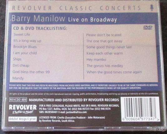 BARRY MANILOW Live on Broadway CD+DVD
