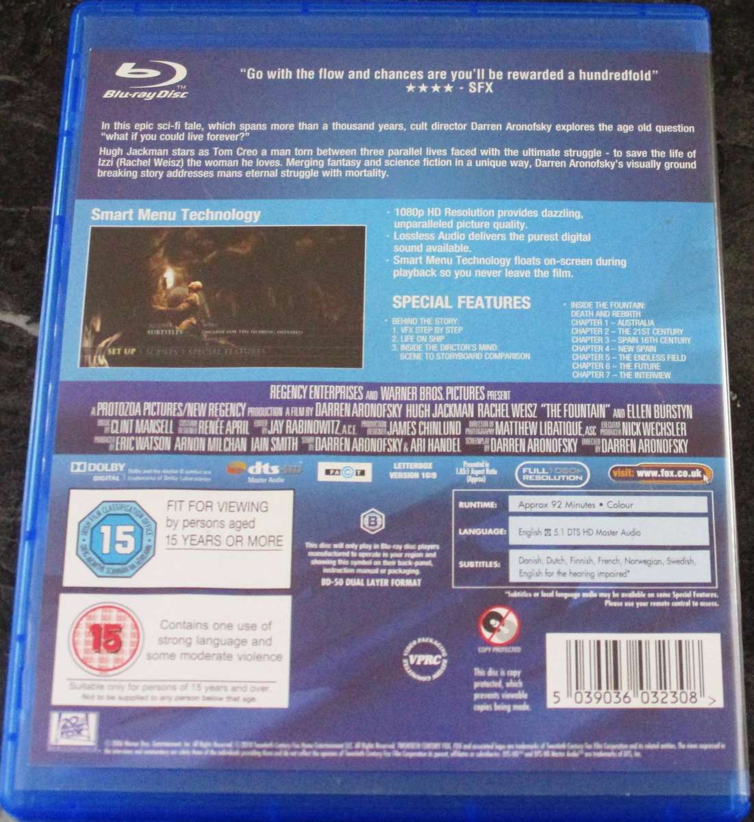 THE FOUNTAIN BLU RAY Hugh Jackman