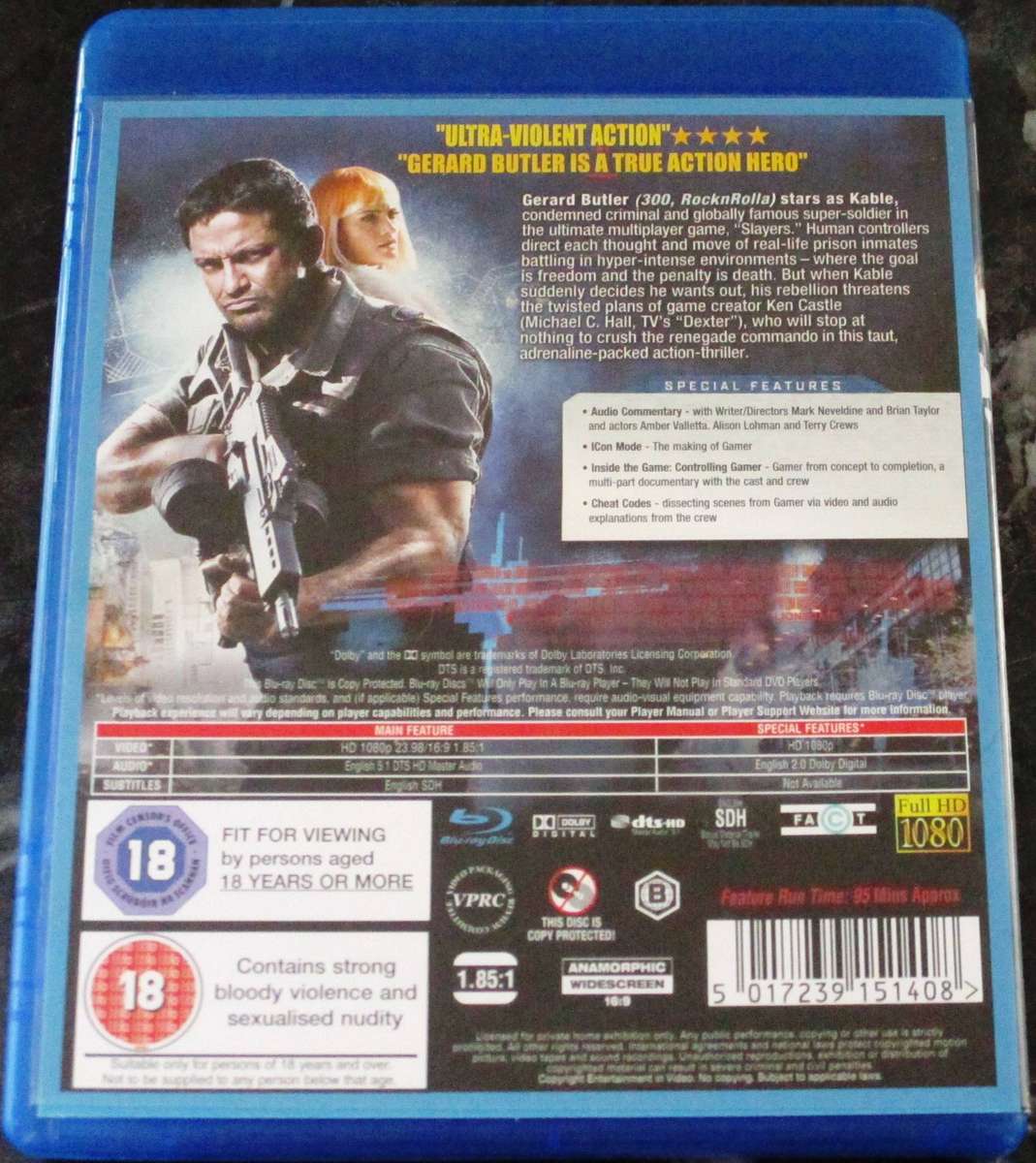 GAMER BLU RAY Gerard Butler