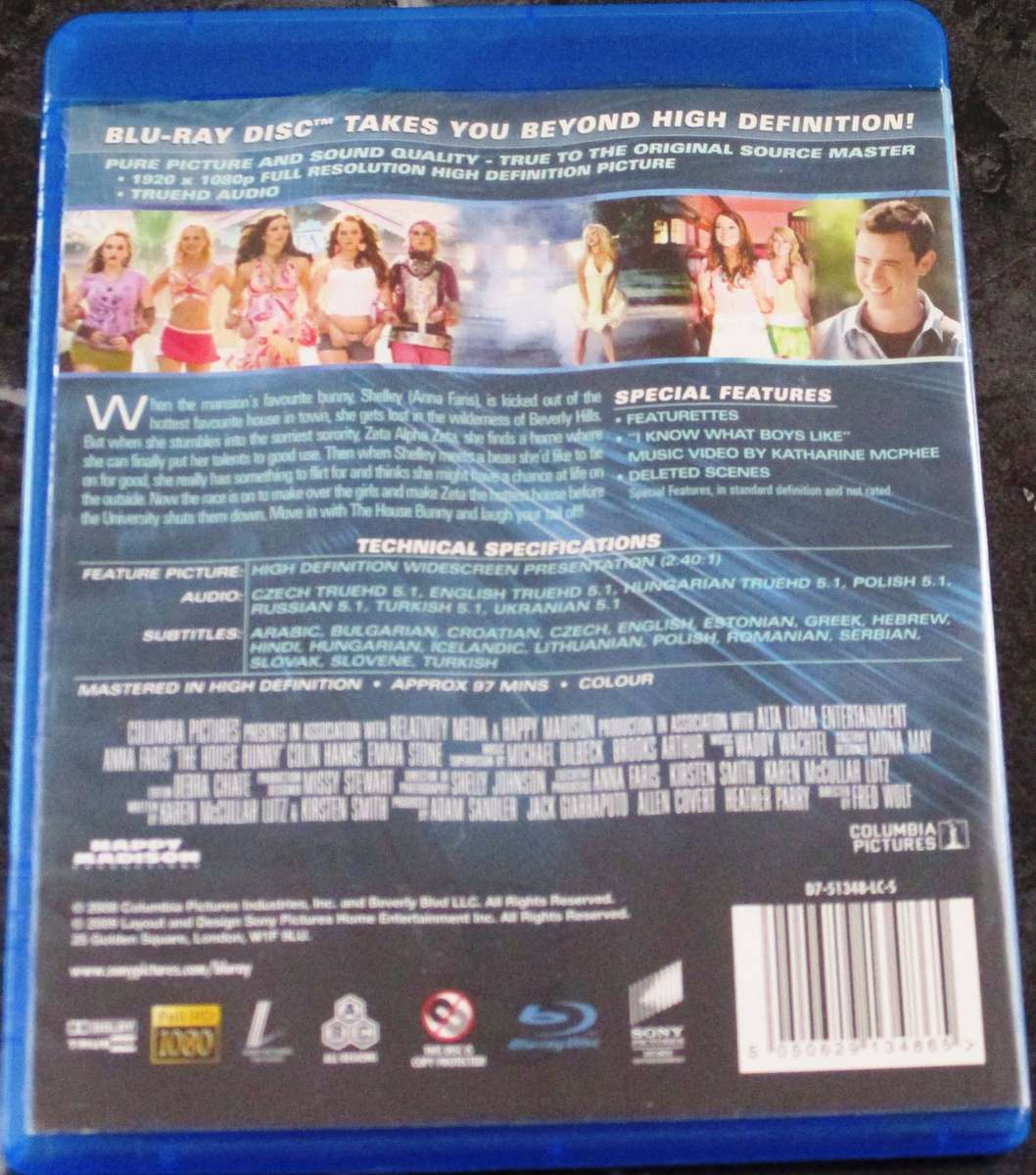 THE HOUSE BUNNY BLU RAY Anna Faris