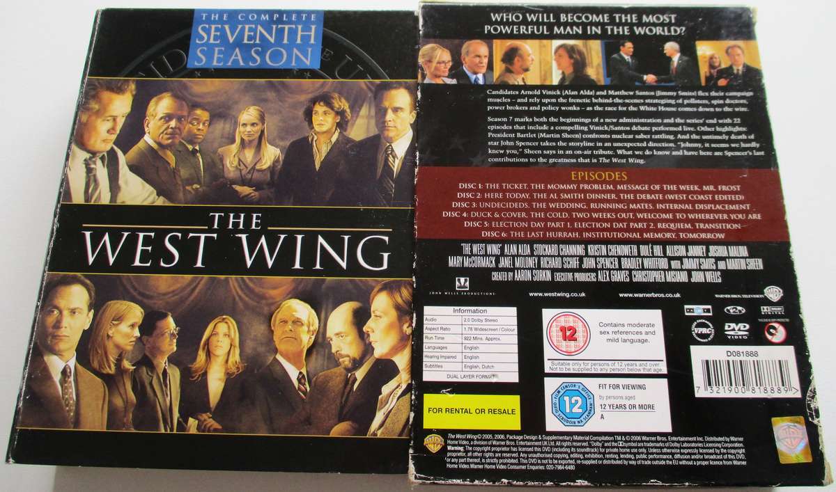 THE WEST WING The Complete Seventh Season DVD BOX SET [Box Set shelf]