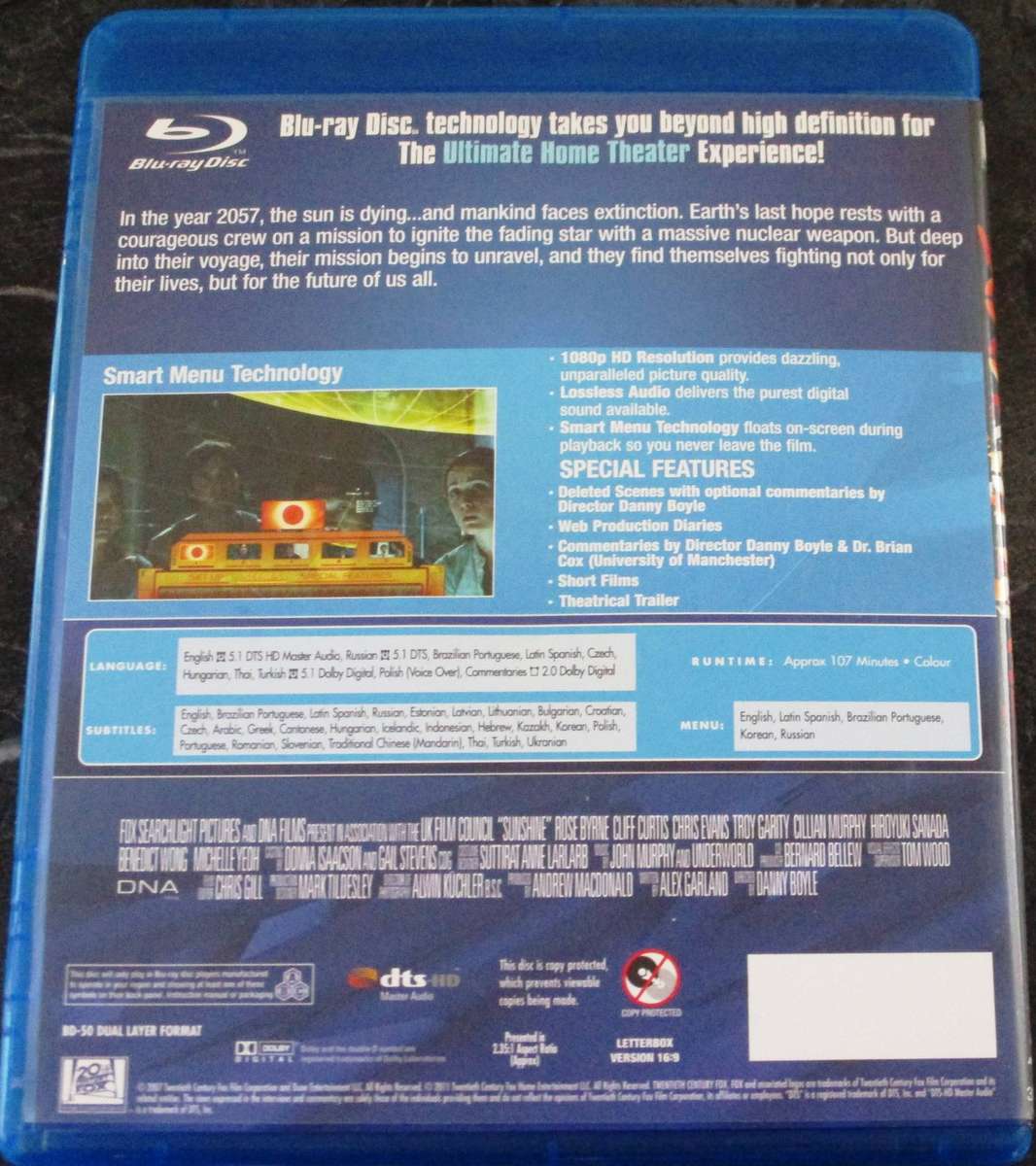 SUNSHINE BLU RAY Tom Hanks