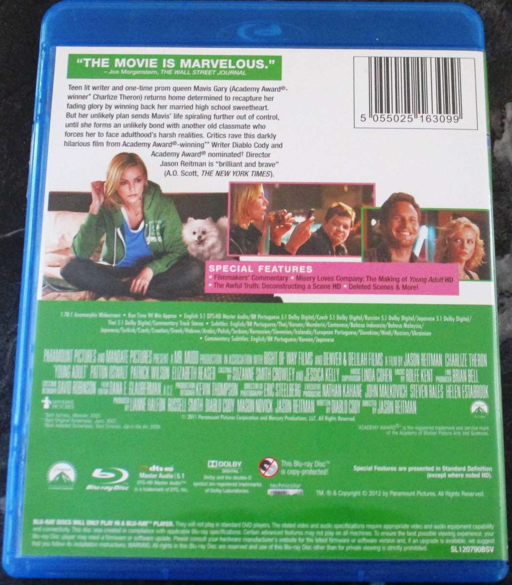 YOUNG ADULT BLU RAY Charlize Theron