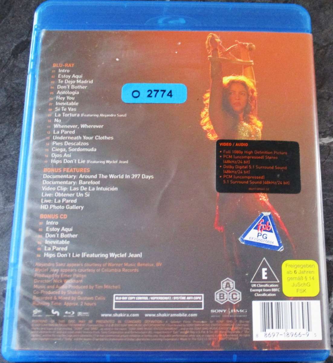 SHAKIRA Oral Fixation Tour BLU RAY + CD