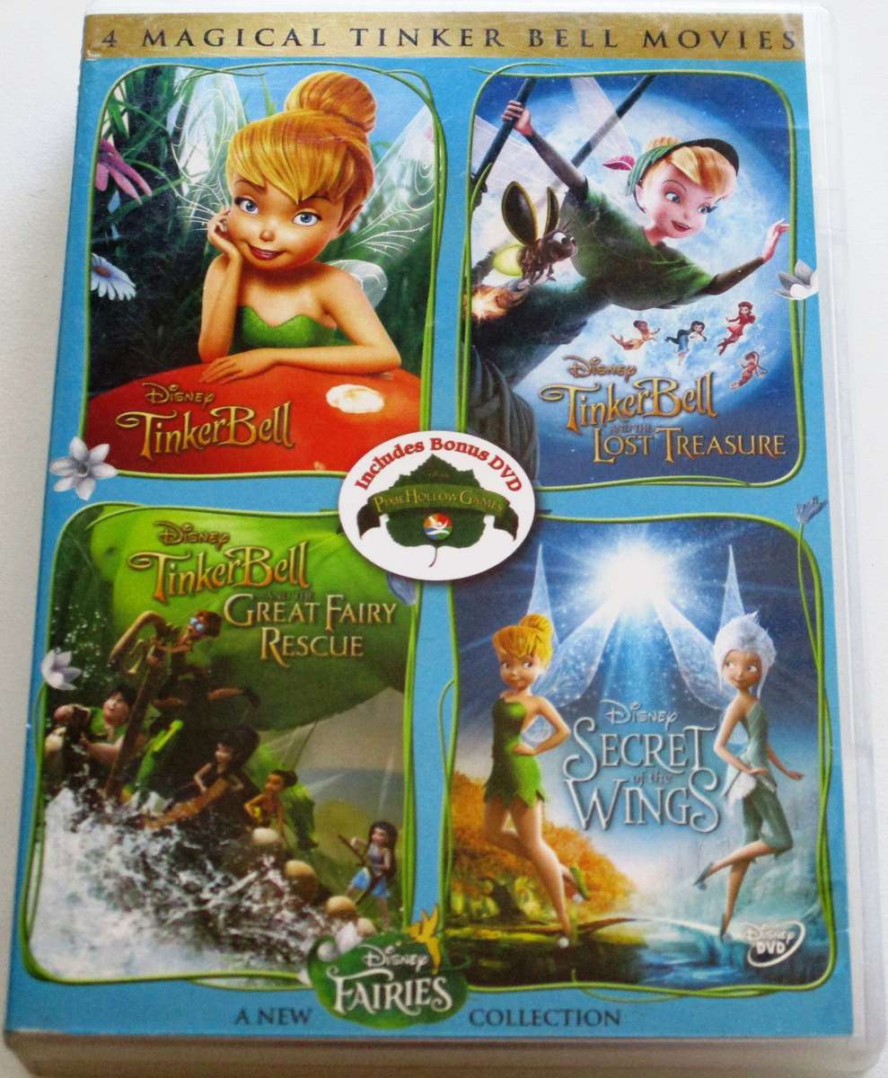 4 TINKER BELL Movies 4xDVD [Box Set shelf]