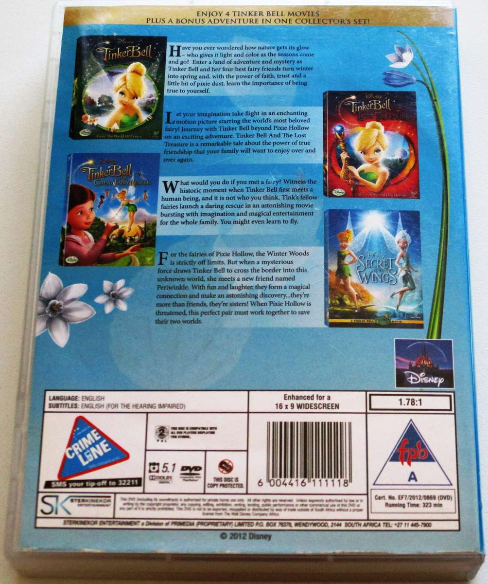 4 TINKER BELL Movies 4xDVD [Box Set shelf]