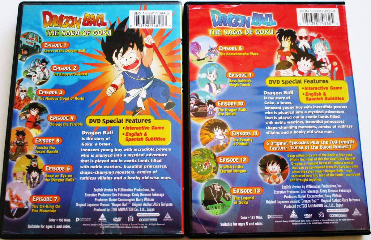 DRAGON BALL The Saga of Goku Volume 1 + 2 DVD [Box Set shelf]