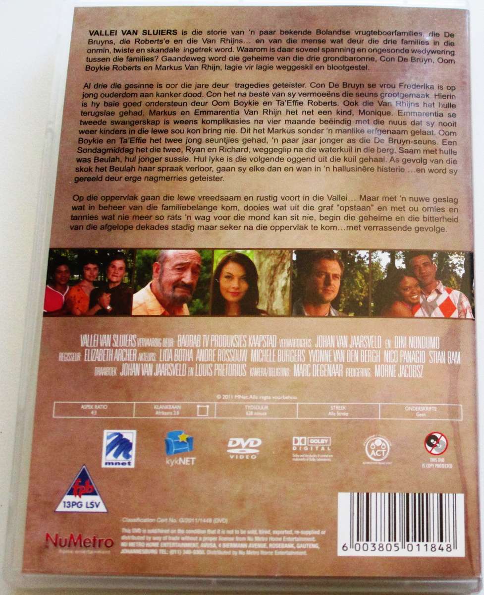 VALLEI VAN SLUIERS Seisoen 1  3xDVD  [SA Afrikaans shelf]