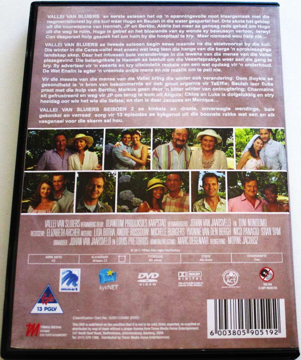 VALLEI VAN SLUIERS Seisoen 2  3xDVD  [SA Afrikaans shelf]