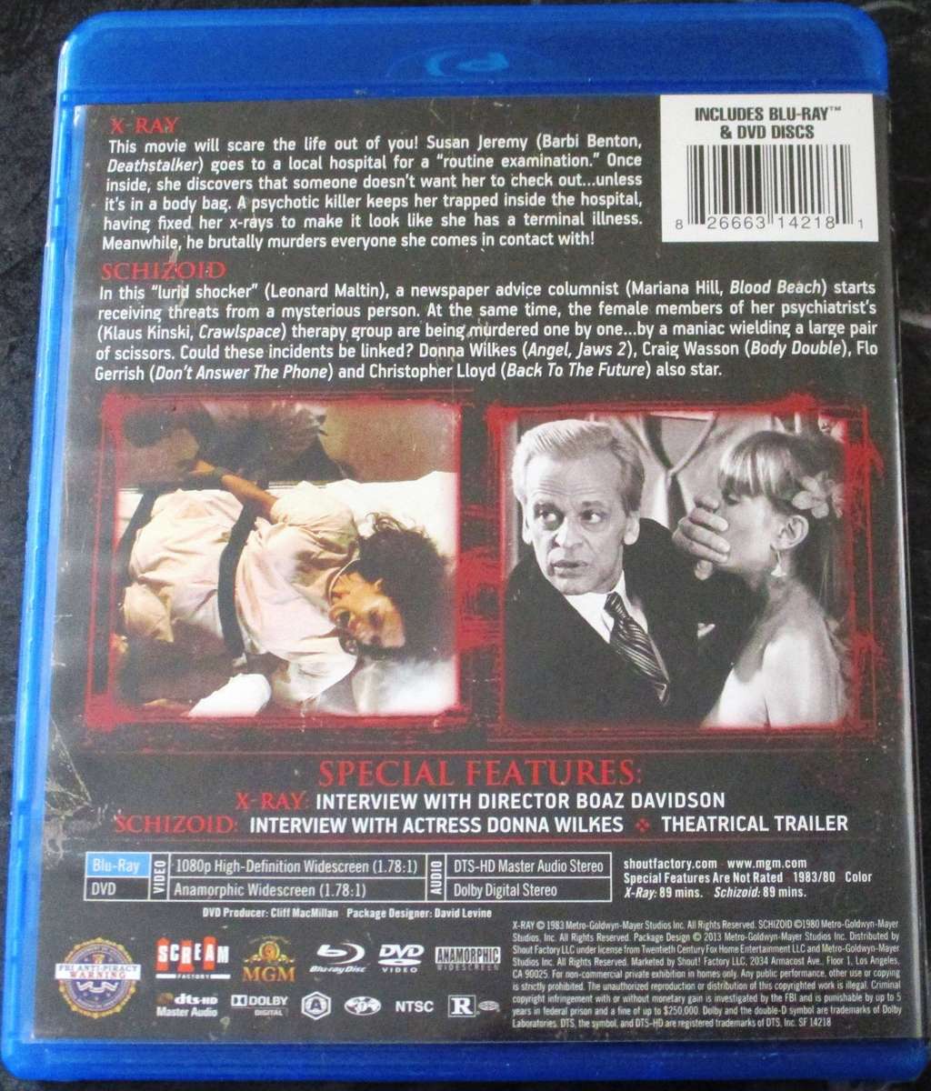 X RAY + SCHIZOID BLU RAY + DVD COMBO
