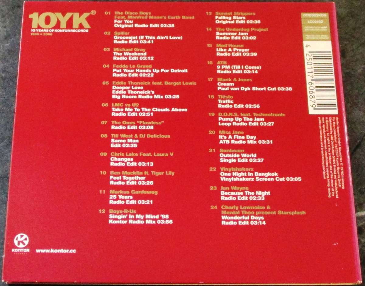 10 YK 10 Years of KONTOR Records 1996 - 2006 CD [Gx37]