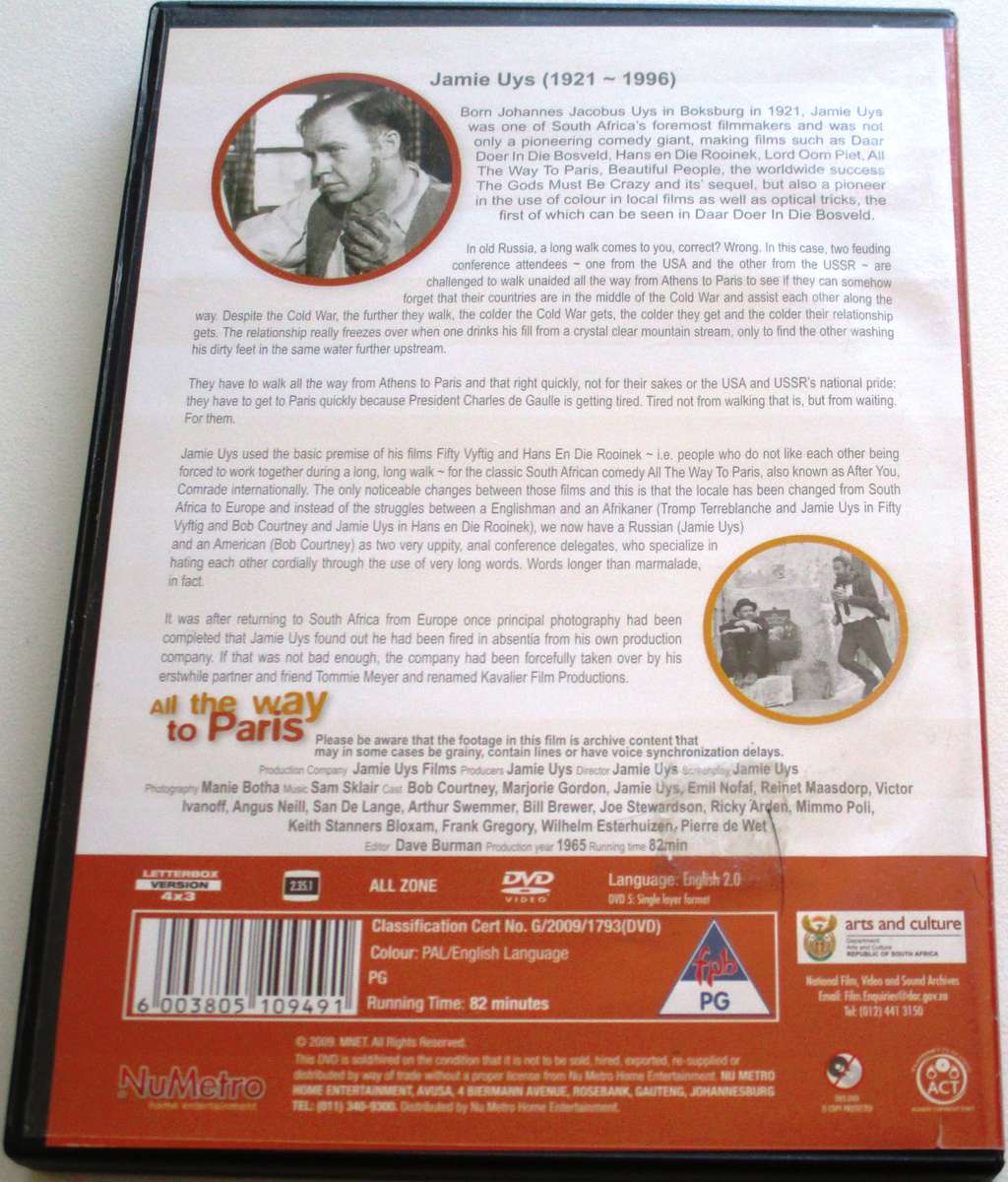 ALL THE WAY TO PARIS DVD [SA Shelf]