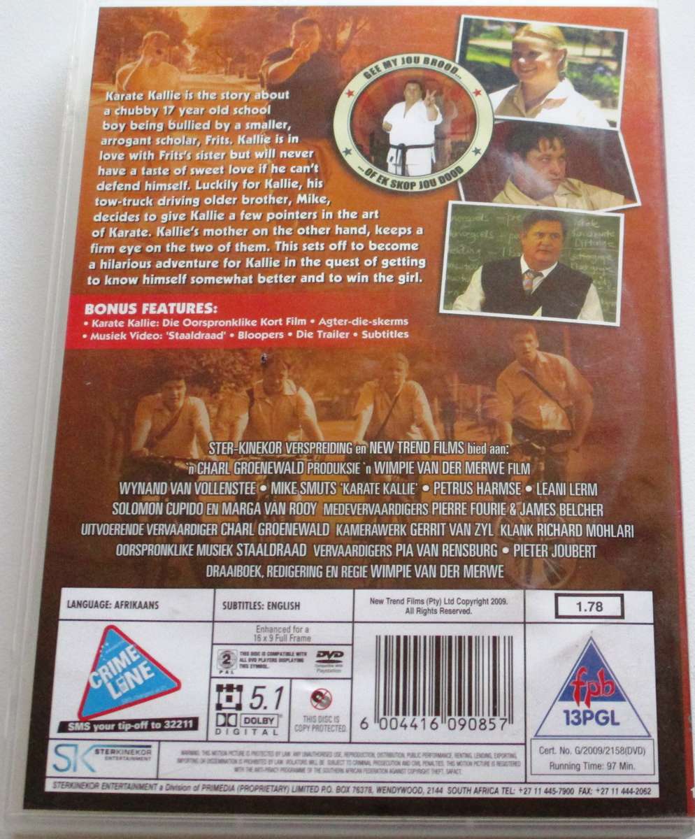 KARATE KALLIE DVD [SA Shelf] EX