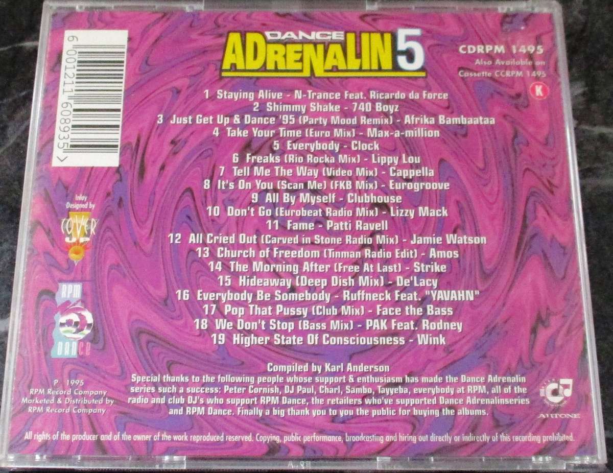DANCE ADRENALIN 5 CD [G x 38]