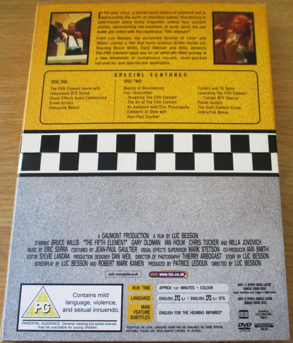 THE FIFTH ELEMENT Special Edition 2xDVD Bruce Willis [Box Set shelf]